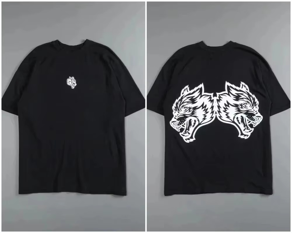 Streetwear High End Brand - Retro Schwarzer Wolfskopf High-End Fitness Street