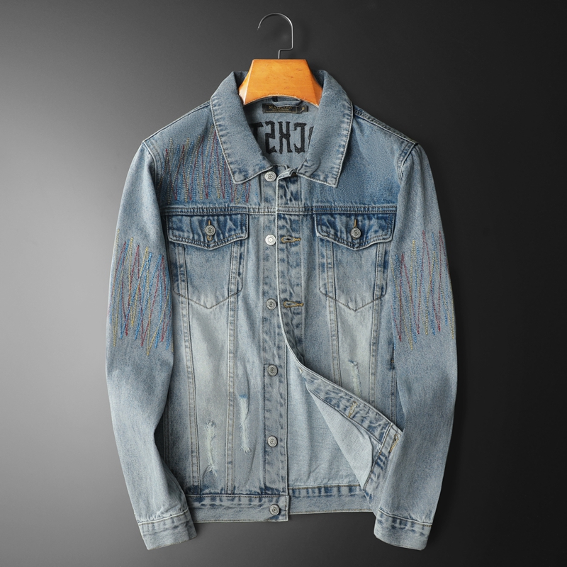 Streetwear High End Brand - Marke Vintage Gewaschene Denim Jacke Männer