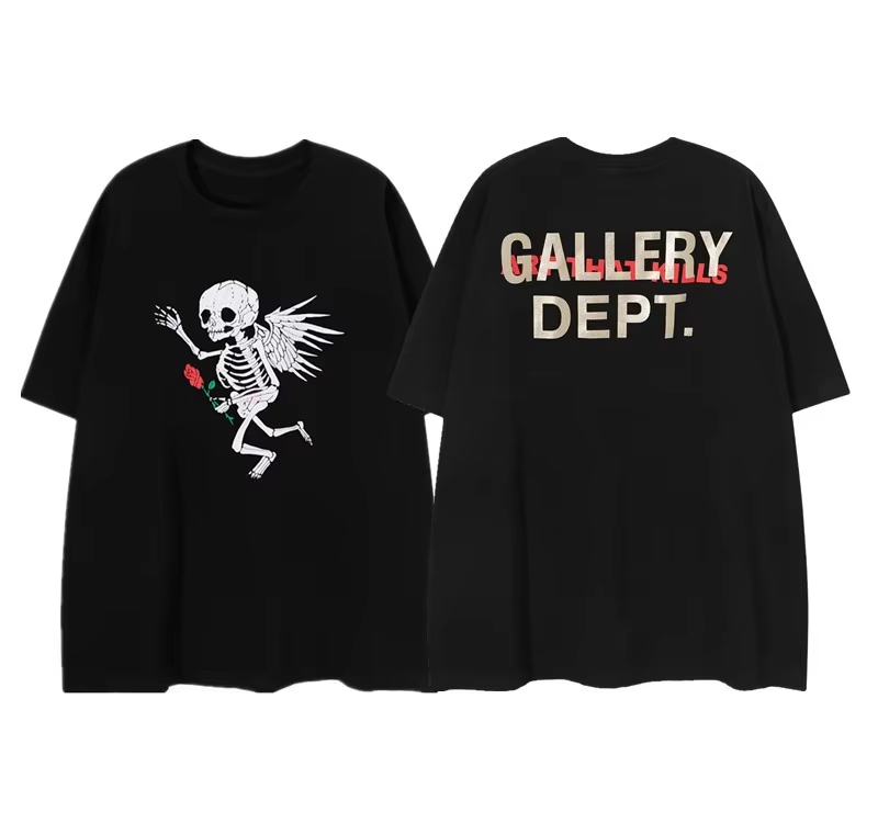 Streetwear High End Brand - Skull Angel High-End-Modemarke T-Shirt Baumwolle Grafik-T-Shirt